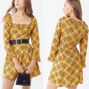 Urban Outfitters yellow plaid dress